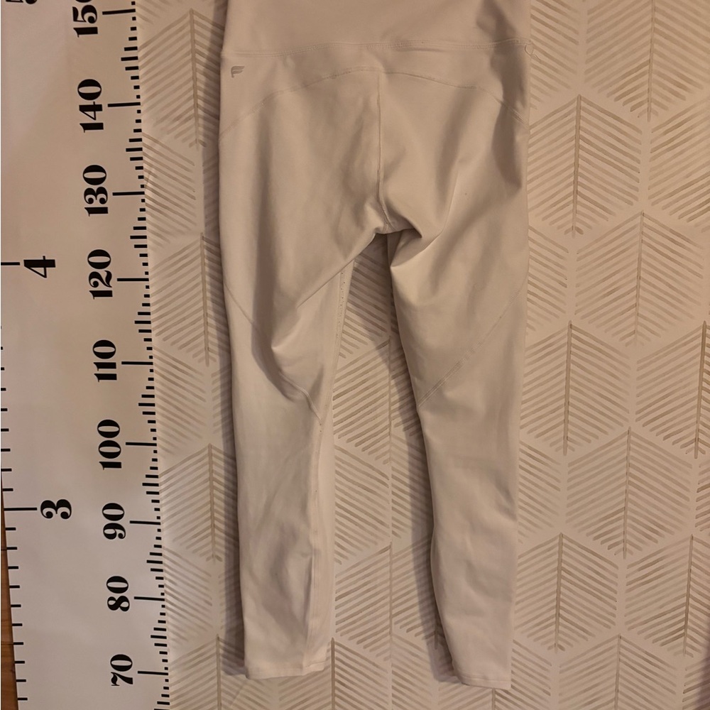 Fabletics white leggings sides, small